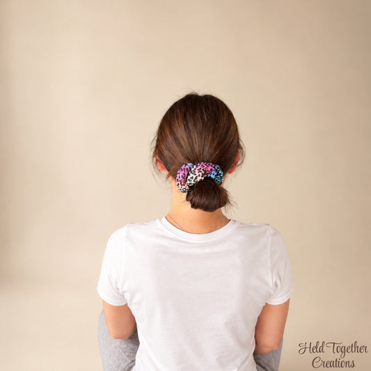 Disco Leopard Scrunchie
