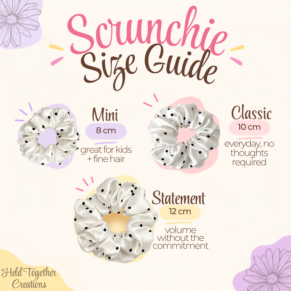 Pearl Spot Satin Scrunchie
