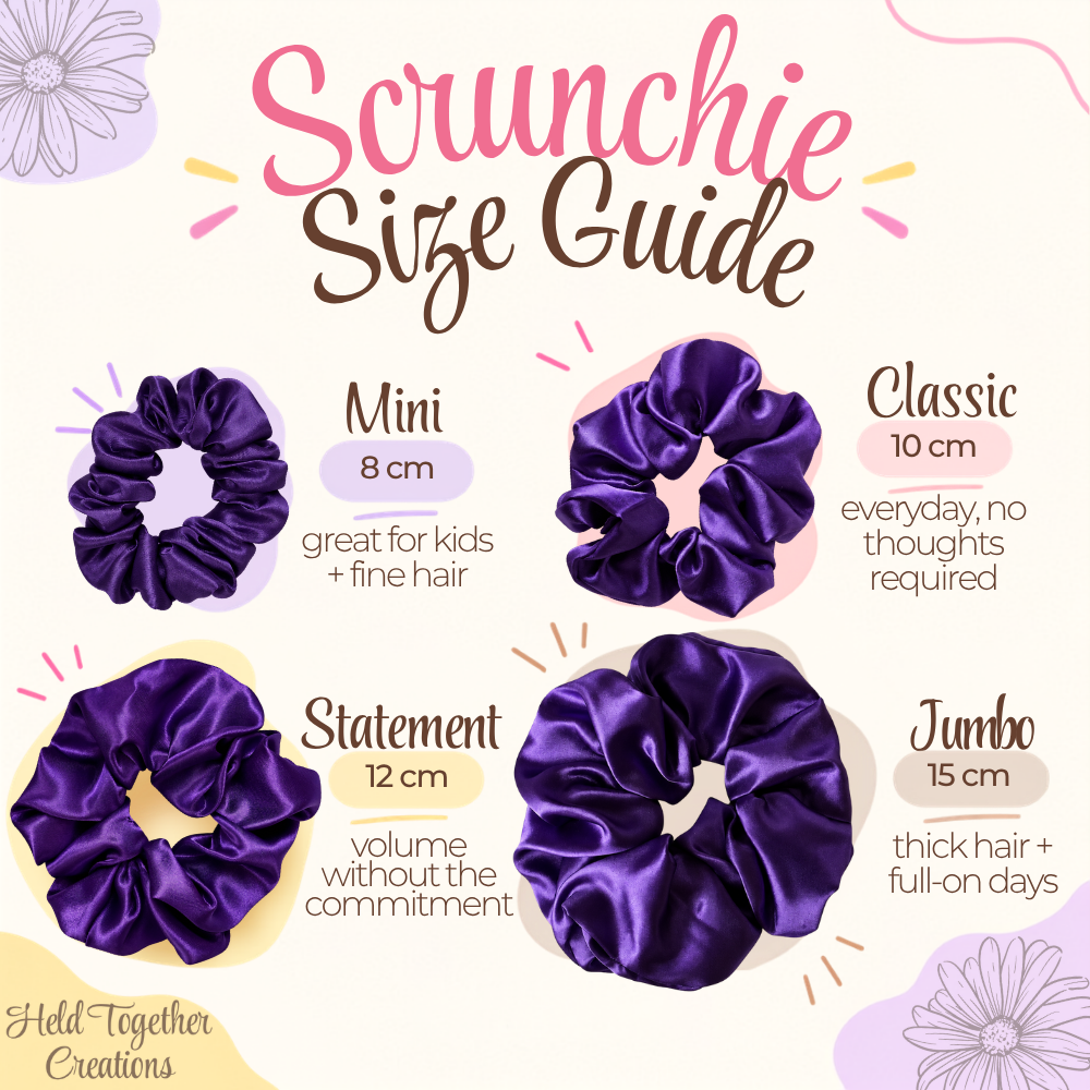 Purple Satin Scrunchie