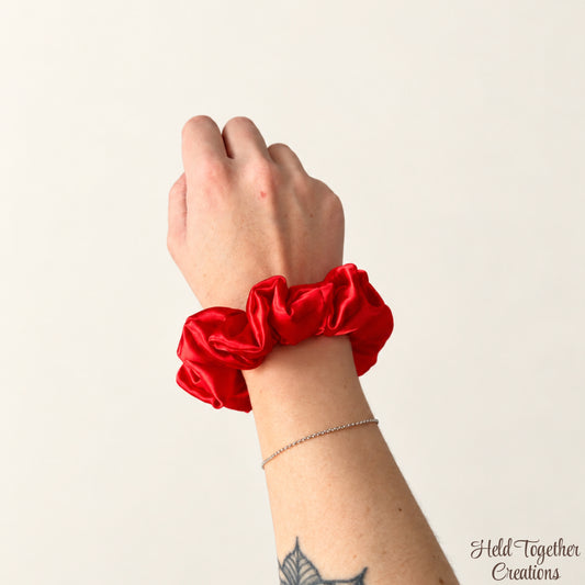 Red Satin Scrunchie