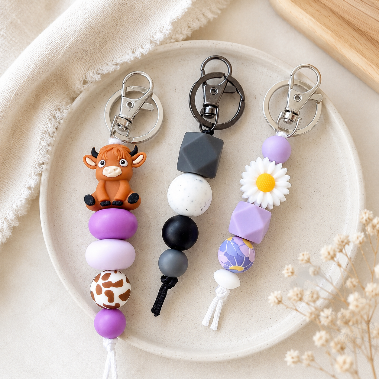 Silicone Bead Keyrings