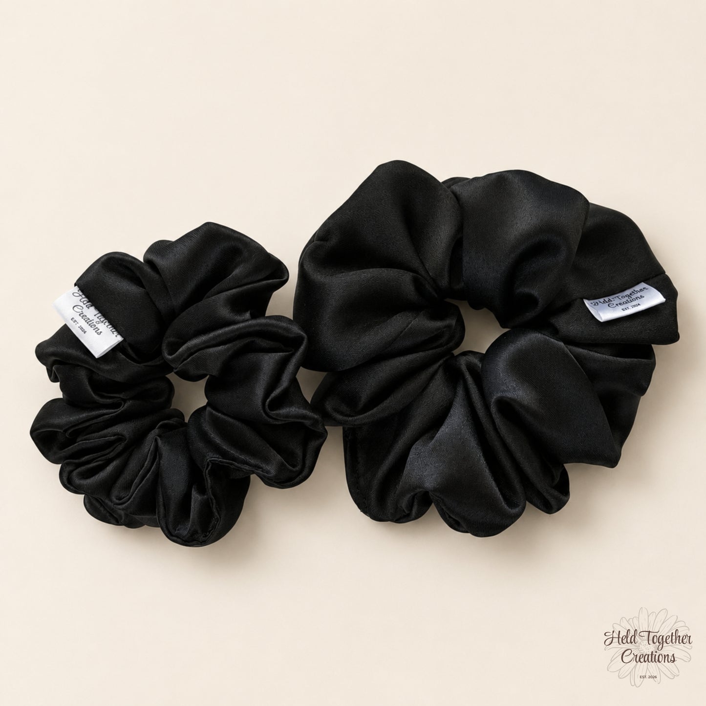 Black Satin Scrunchie