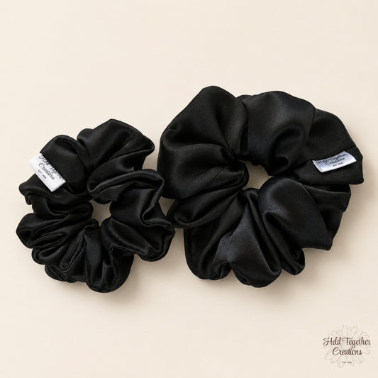 Black Satin Scrunchie