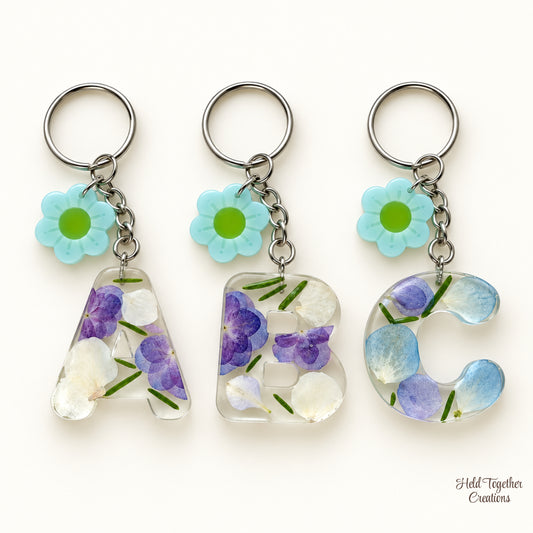 Petal Drift Resin Initial Keyring