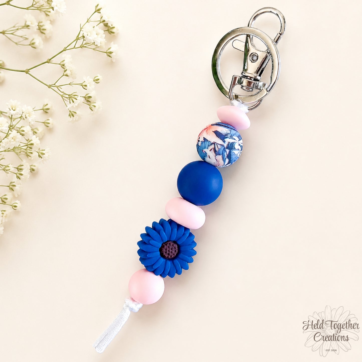 Blue Daisy Keyring