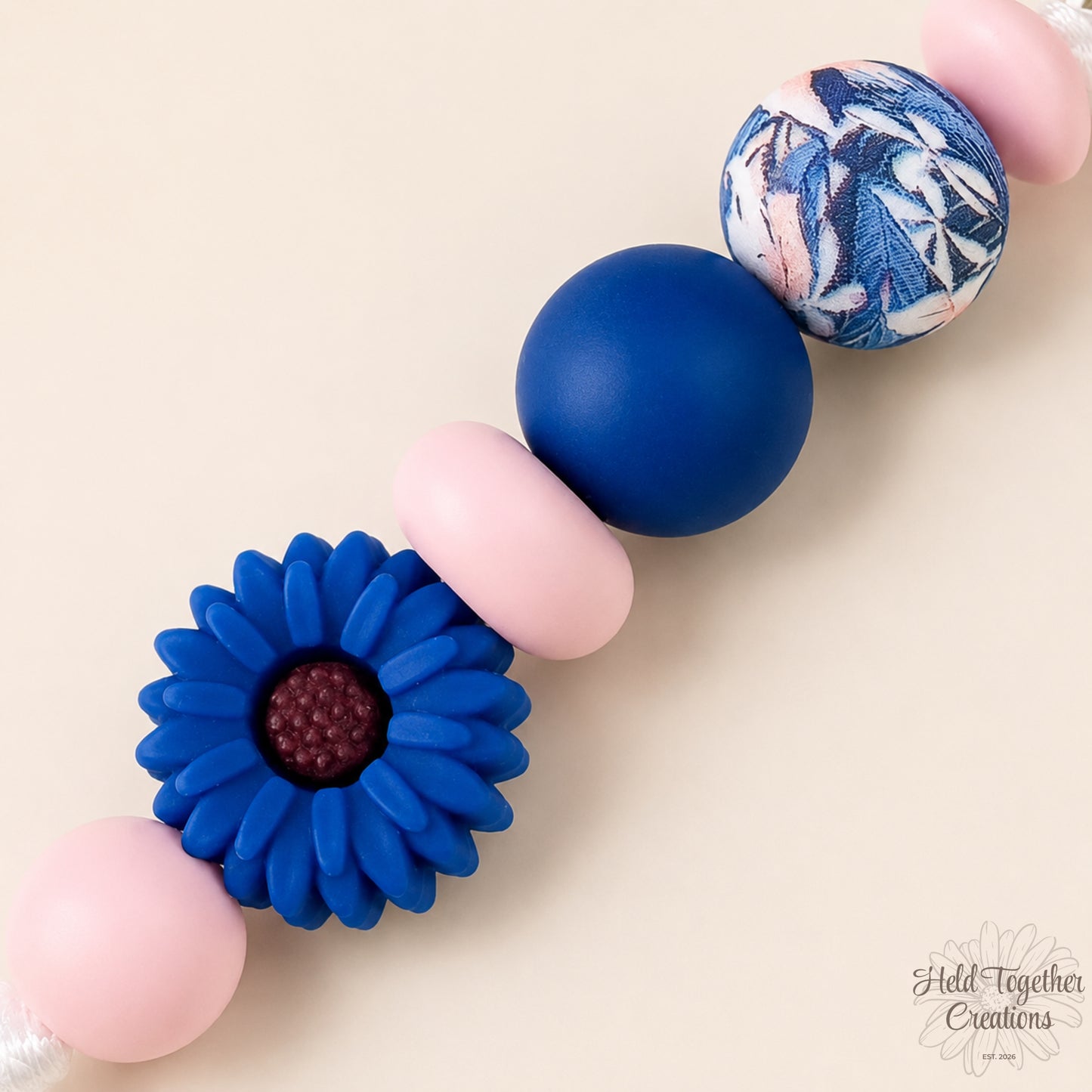 Blue Daisy Keyring