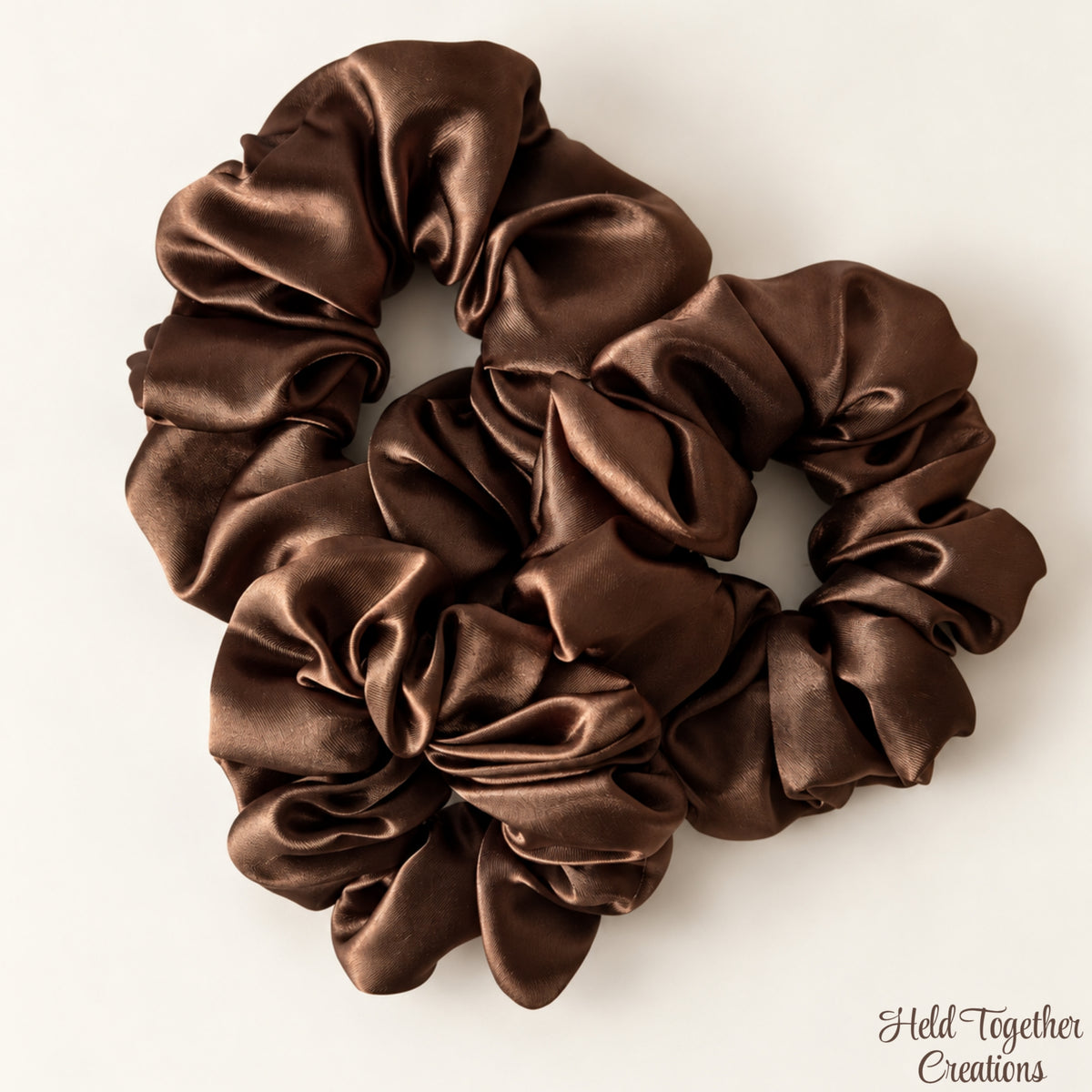 Brown Satin Scrunchie