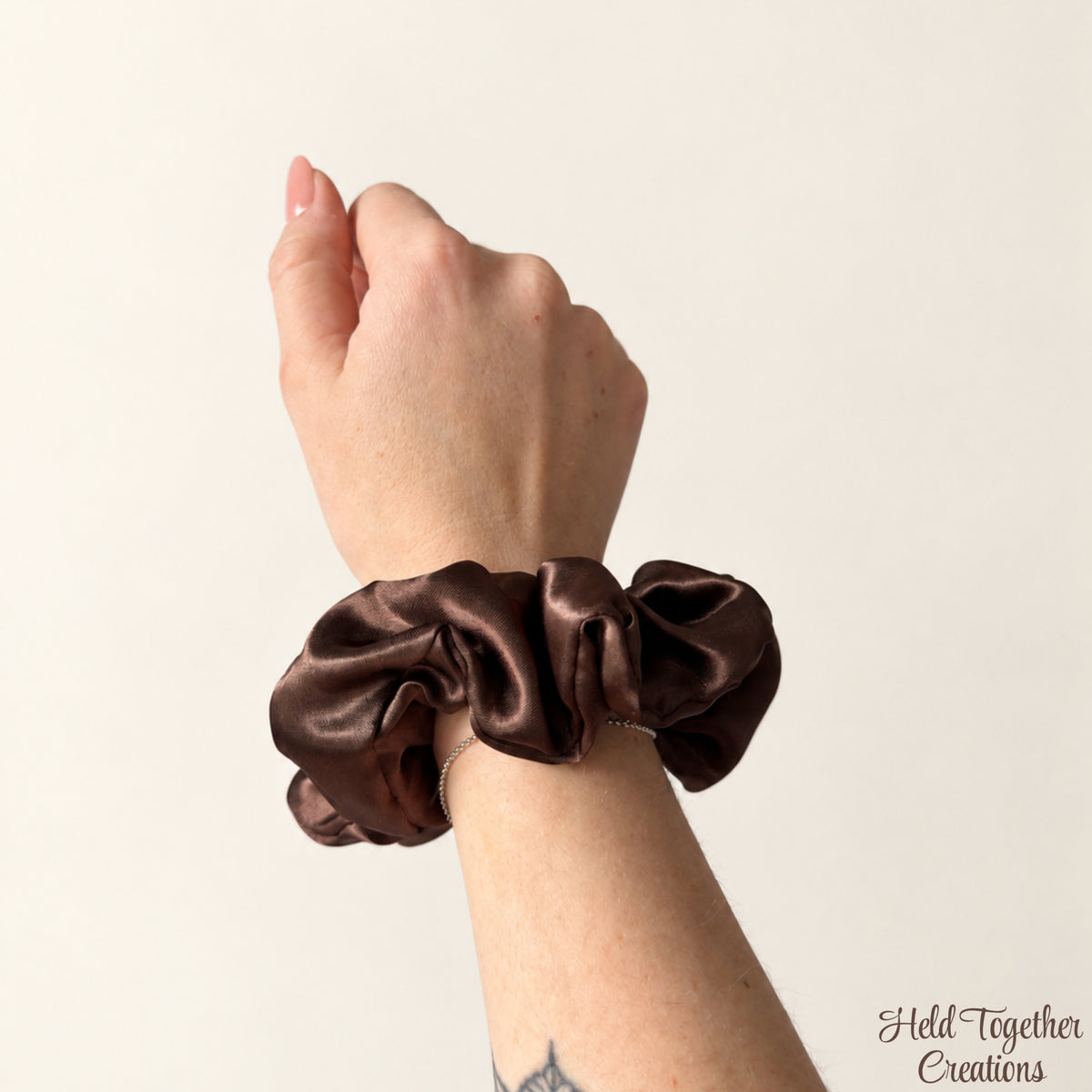 Brown Satin Scrunchie