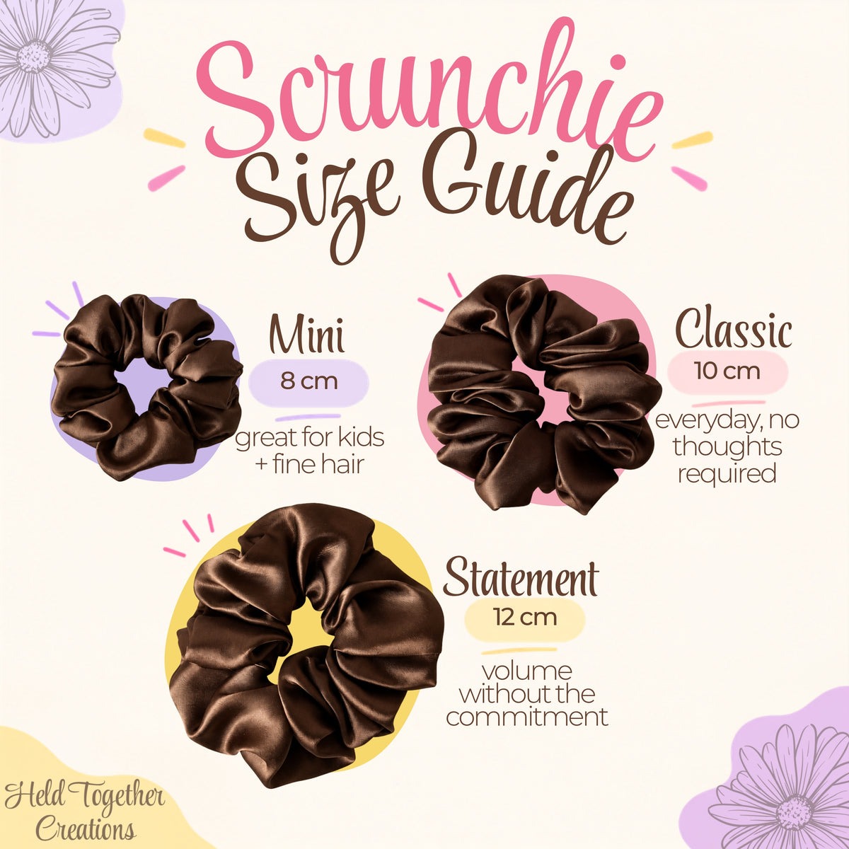 Brown Satin Scrunchie