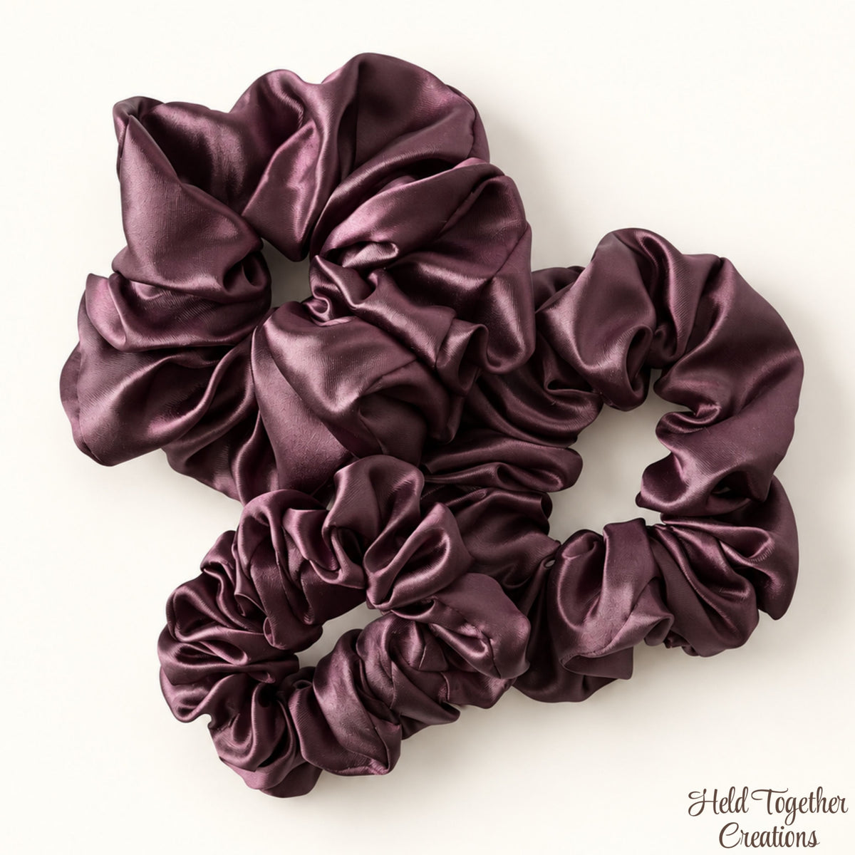 Deep Plum Satin Scrunchie
