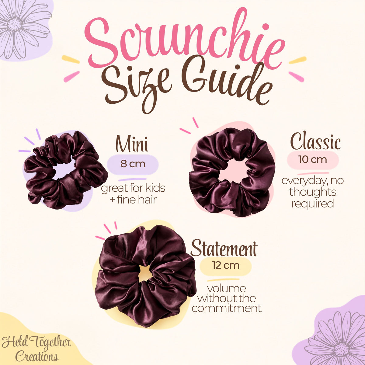 Deep Plum Satin Scrunchie