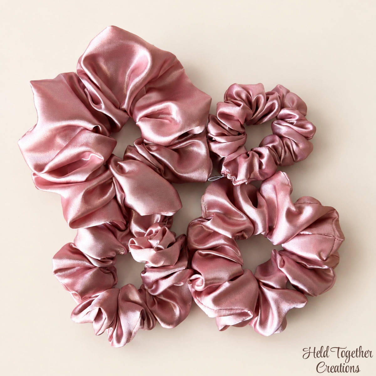 Dusty Pink Satin Scrunchie