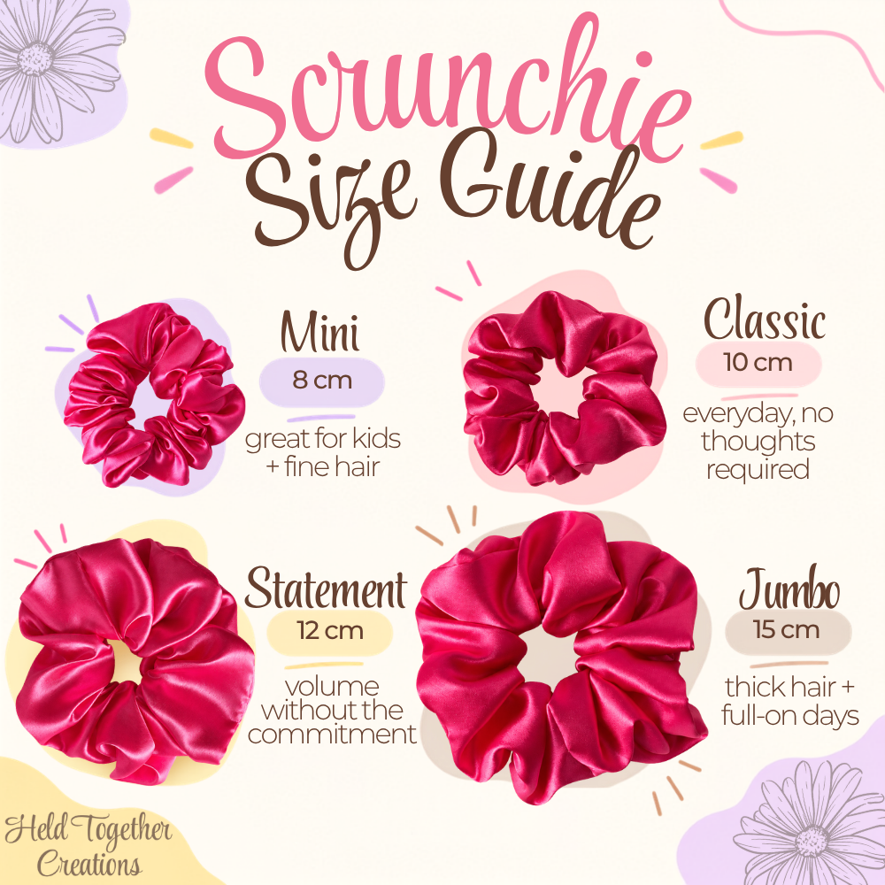 Hot Pink Satin Scrunchie