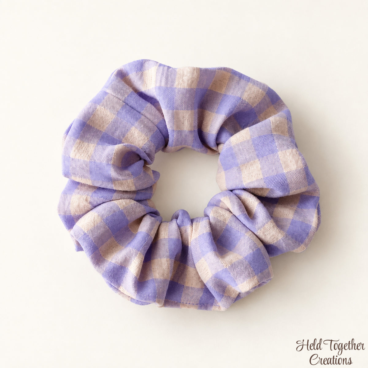 Lavender Check Scrunchie