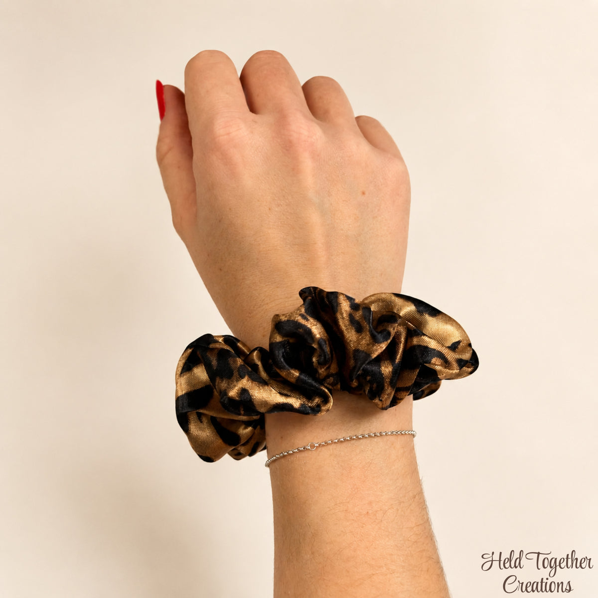 Leopard Satin Scrunchie