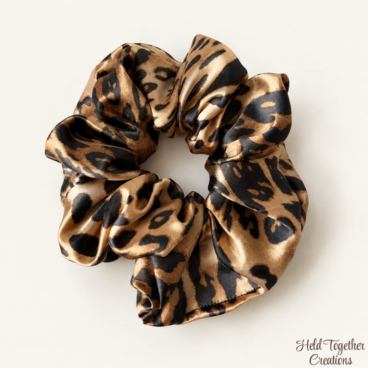 Leopard Satin Scrunchie