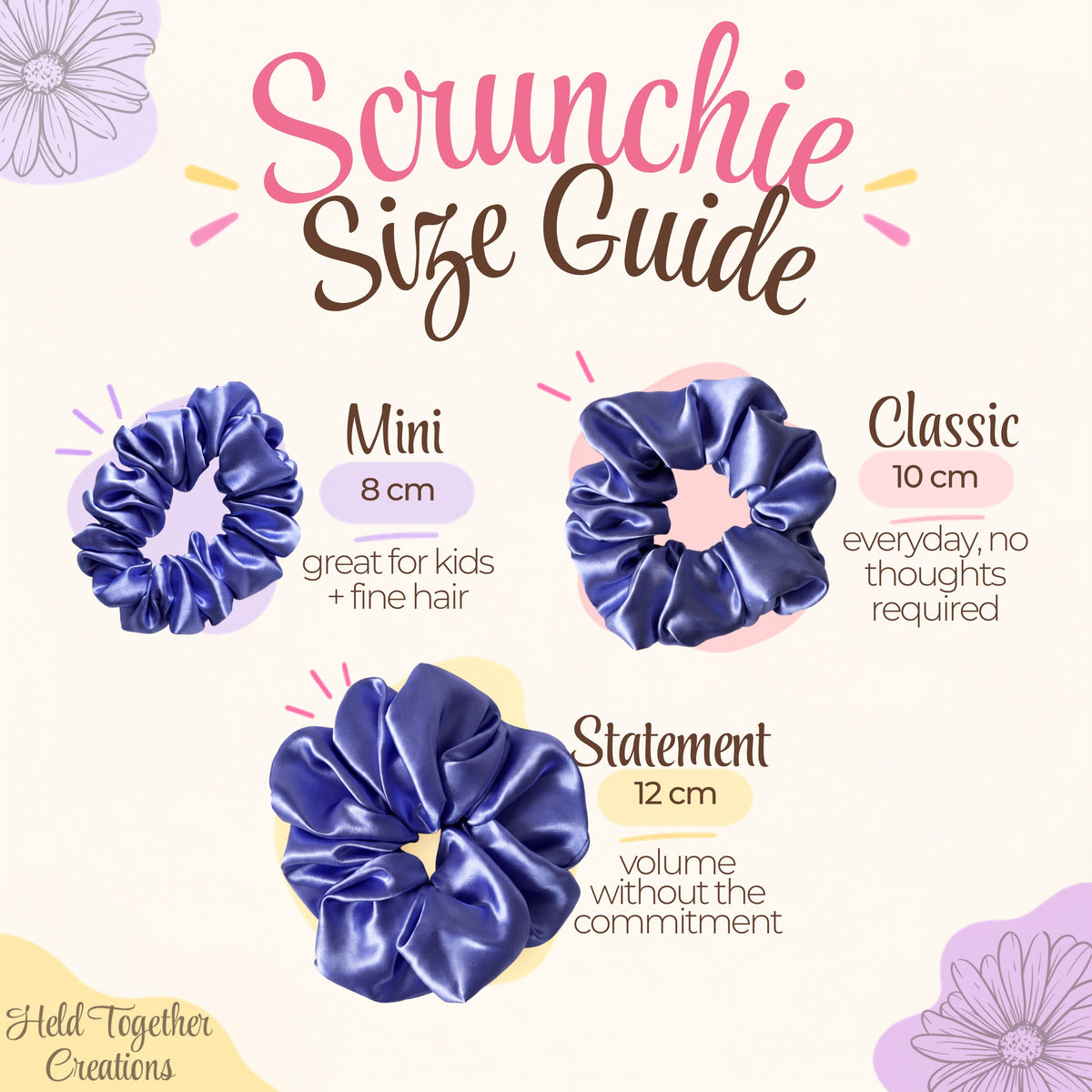 Periwinkle Satin Scrunchie