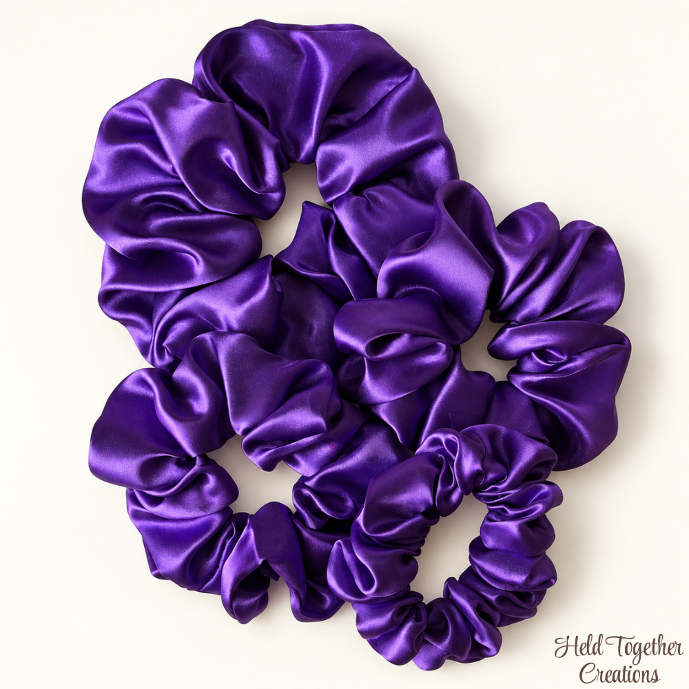 Purple Satin Scrunchie