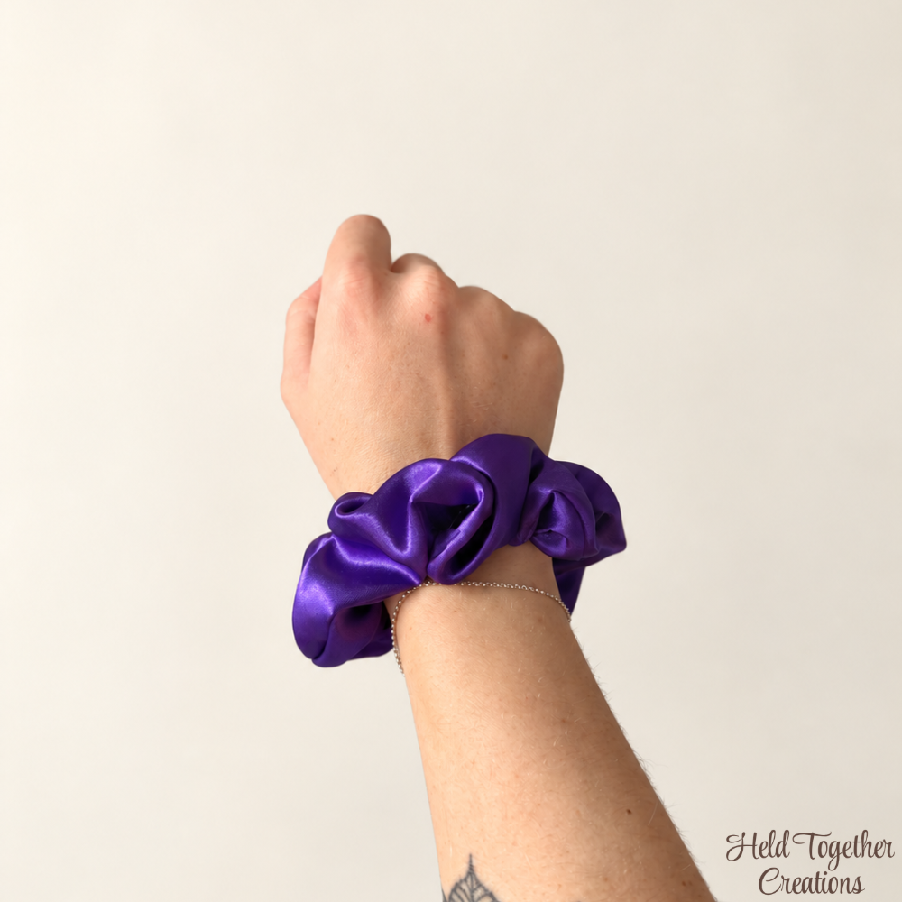 Purple Satin Scrunchie