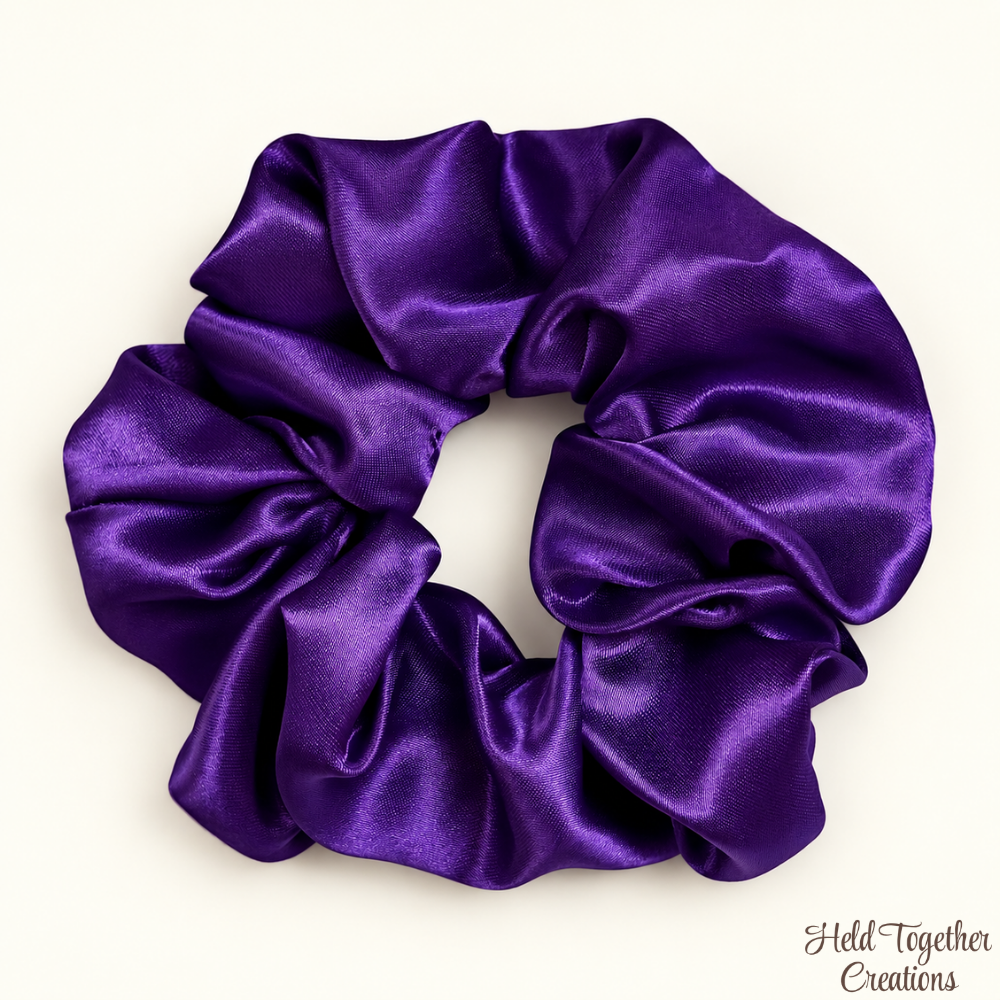 Purple Satin Scrunchie