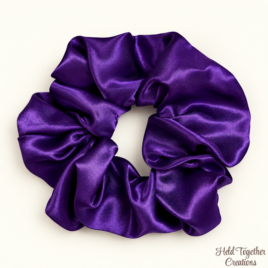 Purple Satin Scrunchie
