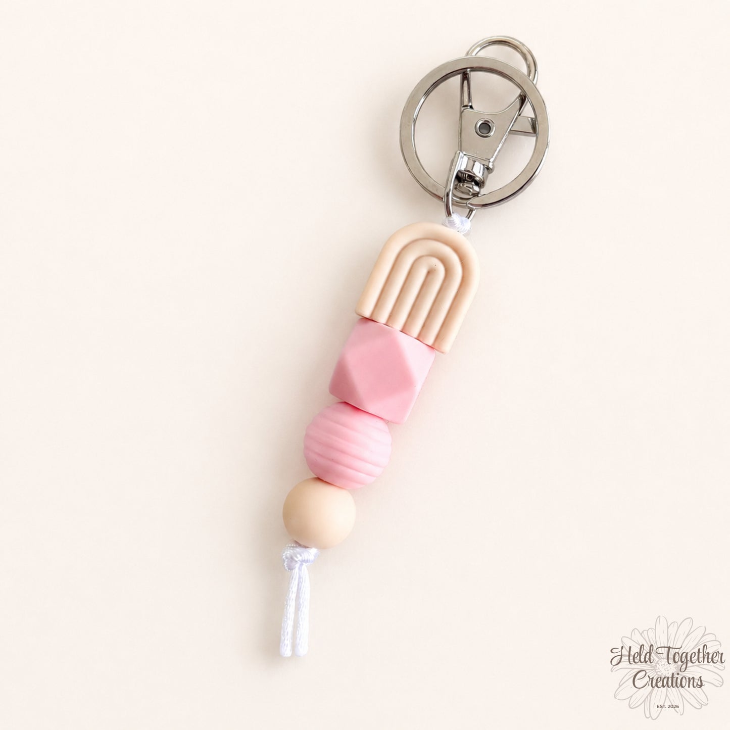 Rainbow Arch Silicone Bead Keyring