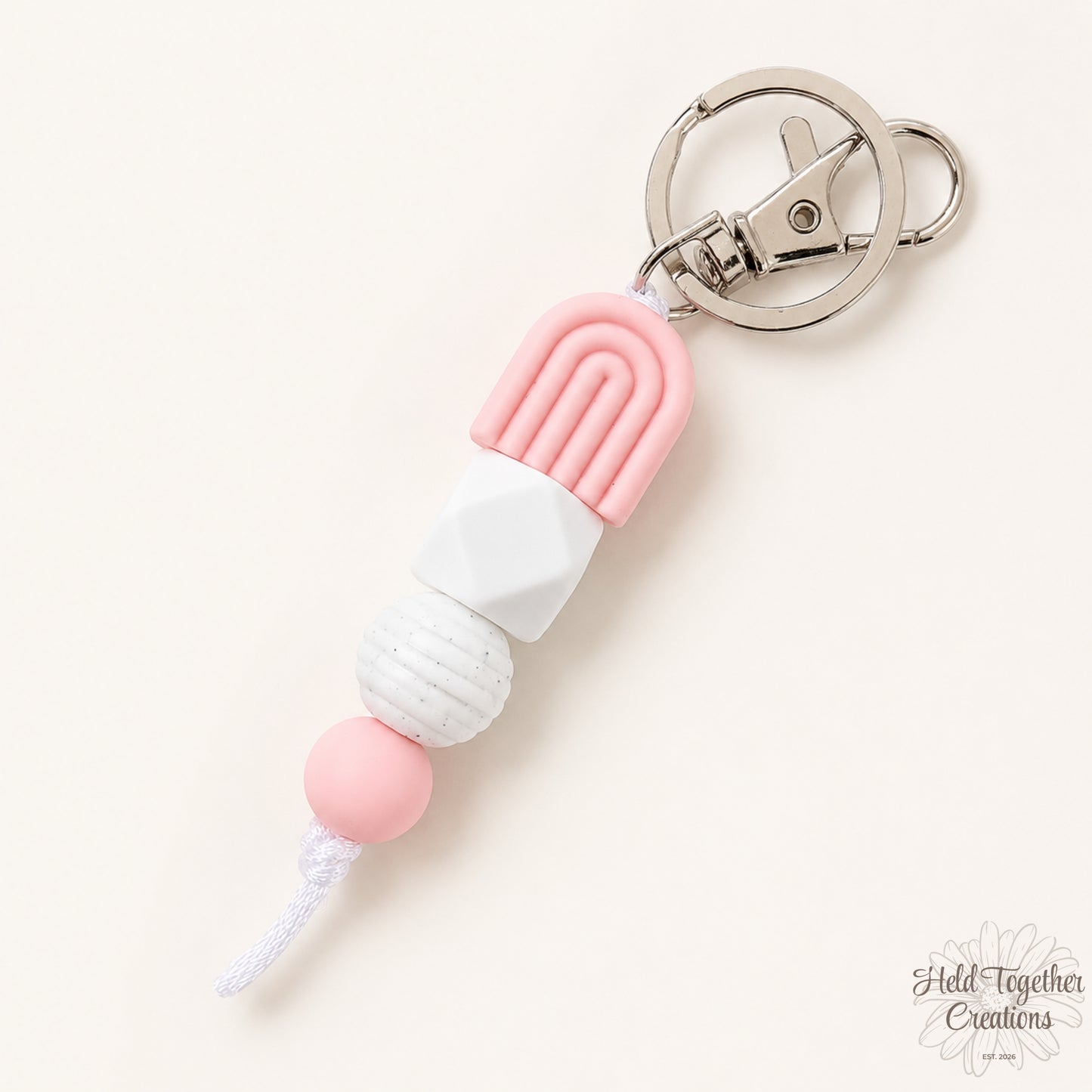 Rainbow Arch Silicone Bead Keyring
