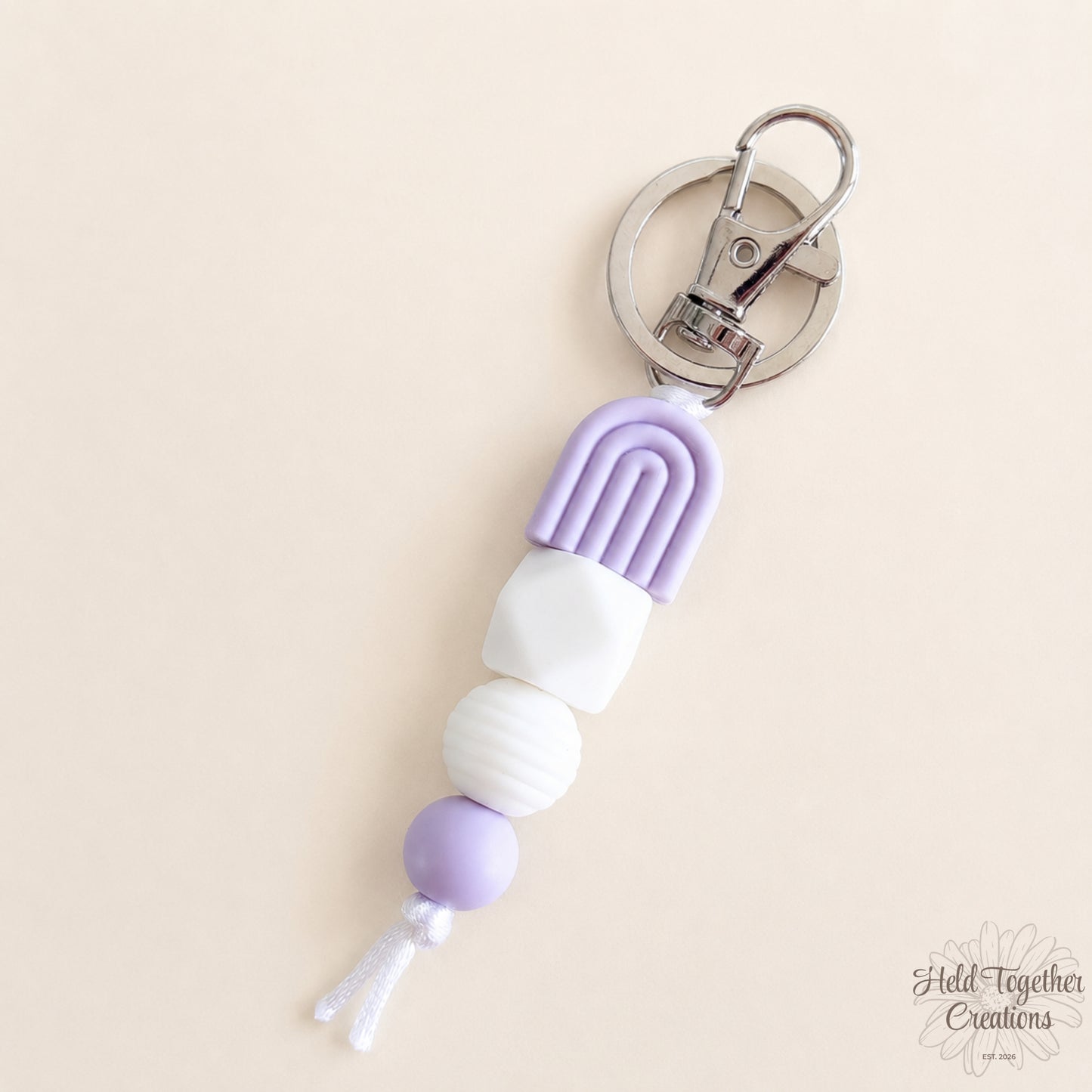 Rainbow Arch Silicone Bead Keyring