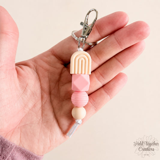 Rainbow Arch Silicone Bead Keyring