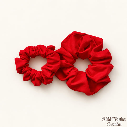 Red Cotton Scrunchie