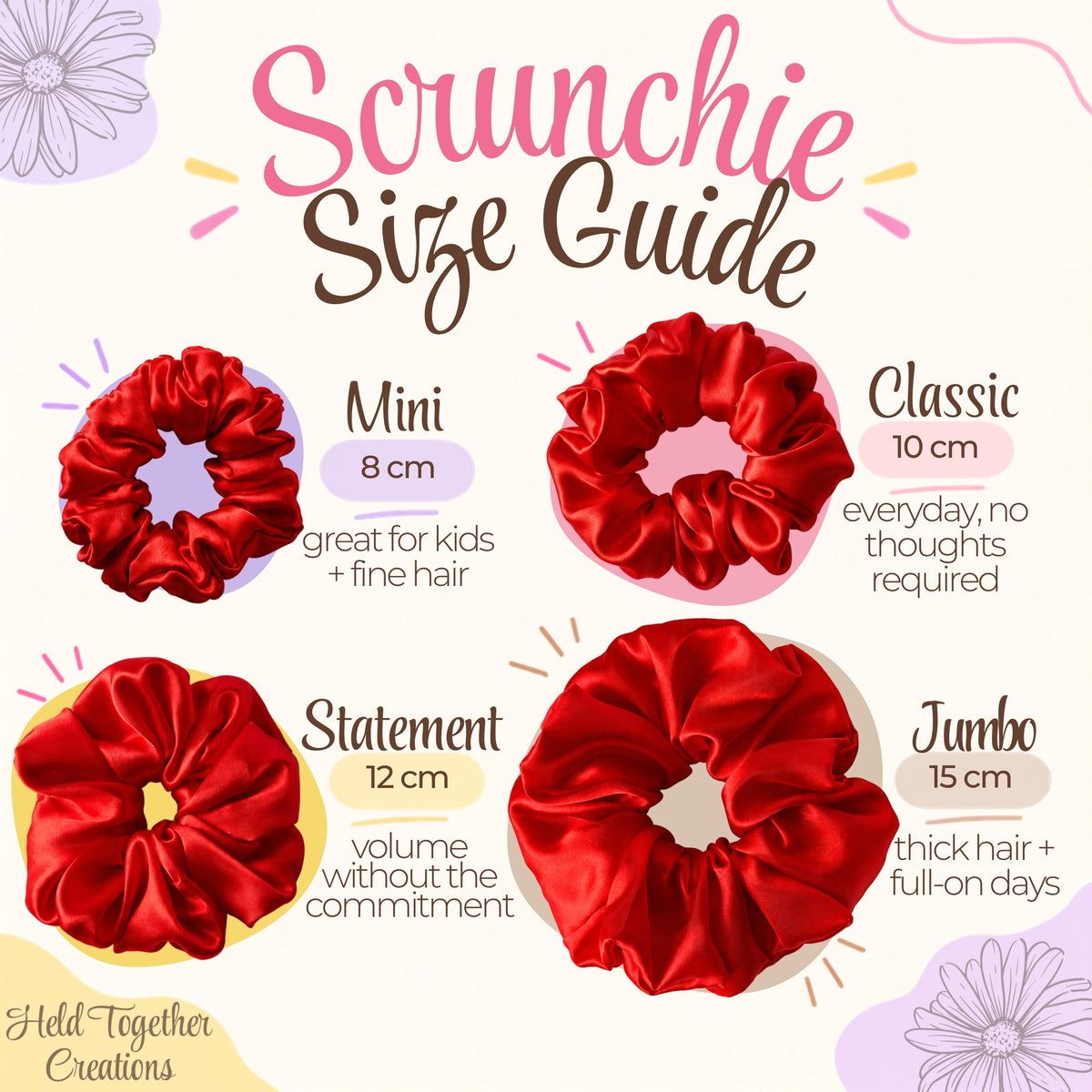 Red Satin Scrunchie
