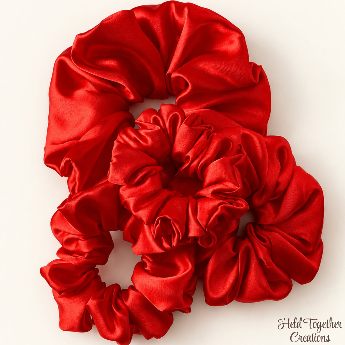 Red Satin Scrunchie