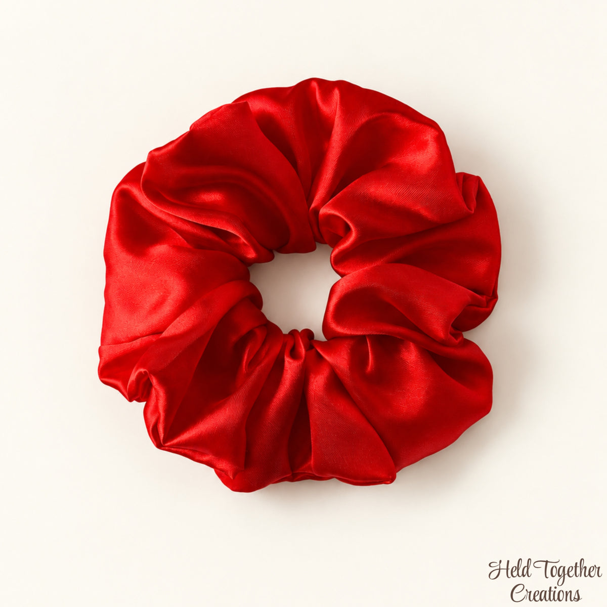Red Satin Scrunchie