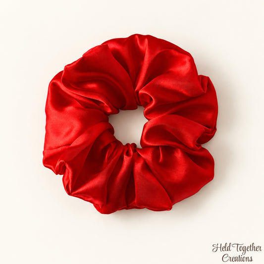 Red Satin Scrunchie