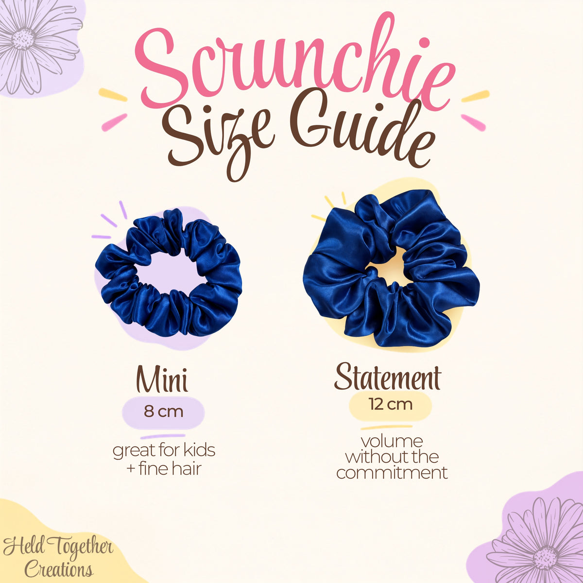 Royal Blue Satin Scrunchie