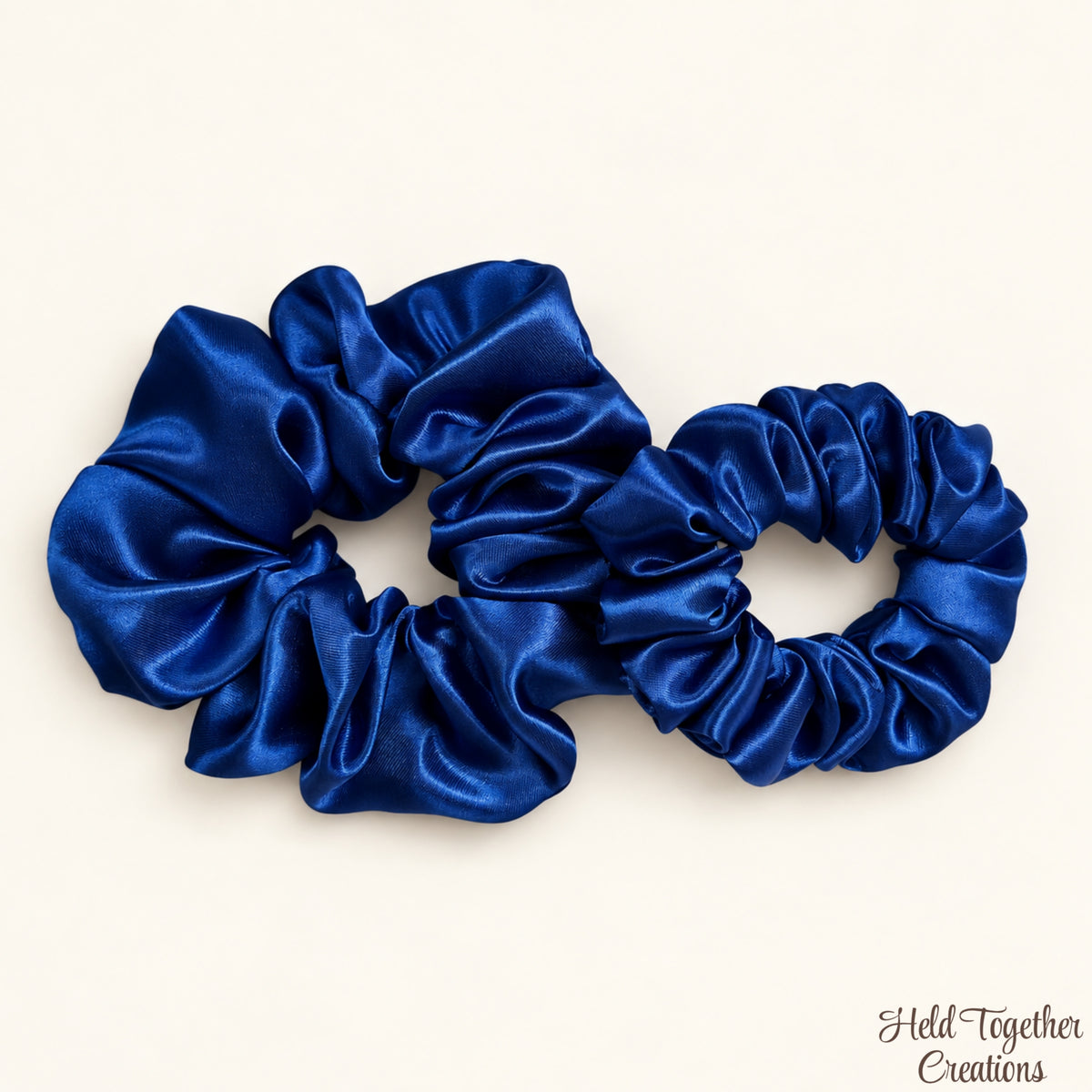 Royal Blue Satin Scrunchie