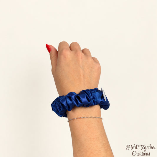 Royal Blue Satin Scrunchie