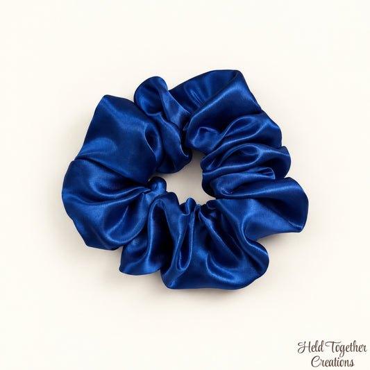 Royal Blue Satin Scrunchie
