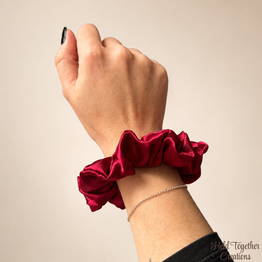 Ruby Satin Scrunchie