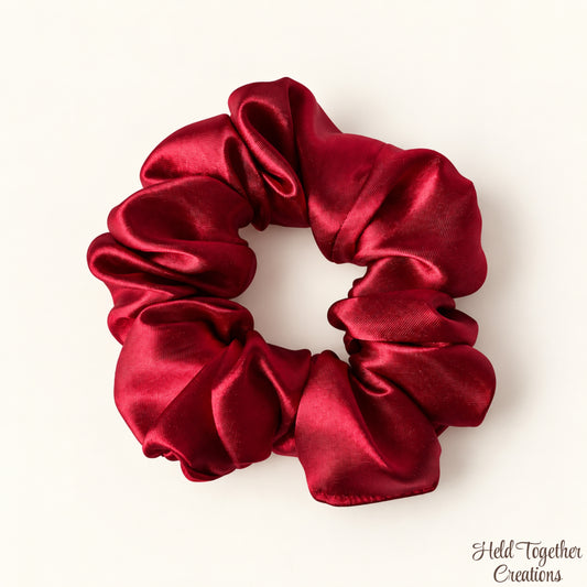 Ruby Satin Scrunchie
