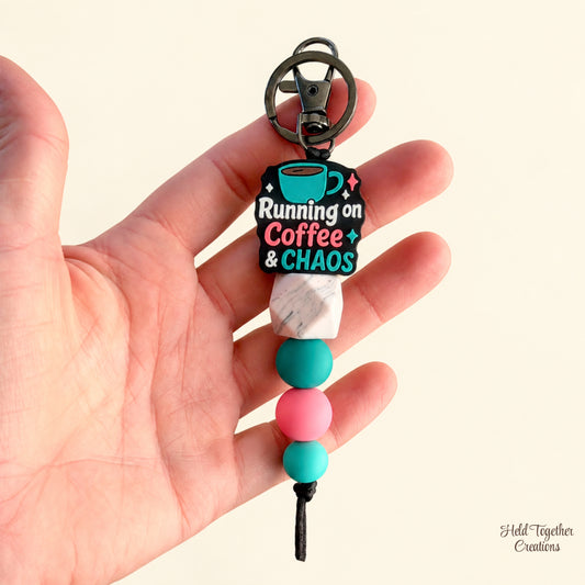 Running on Coffee & Chaos Keyring