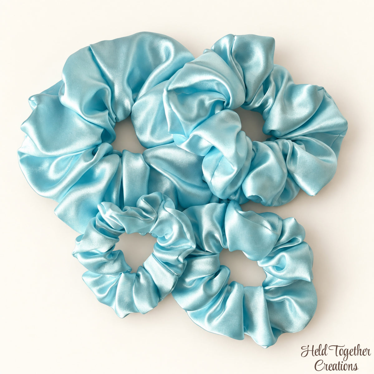 Sky Blue Satin Scrunchie