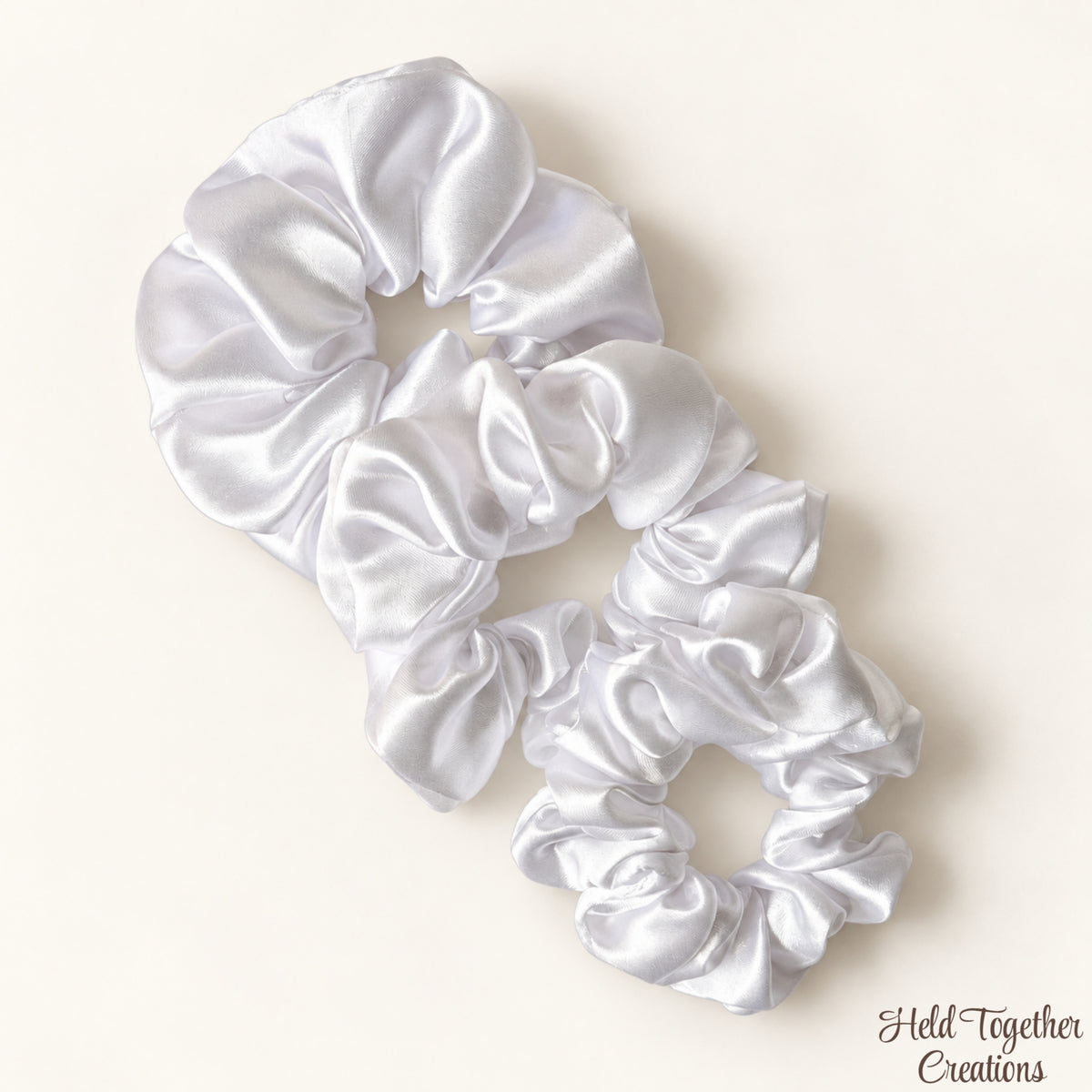 White Satin Scrunchie