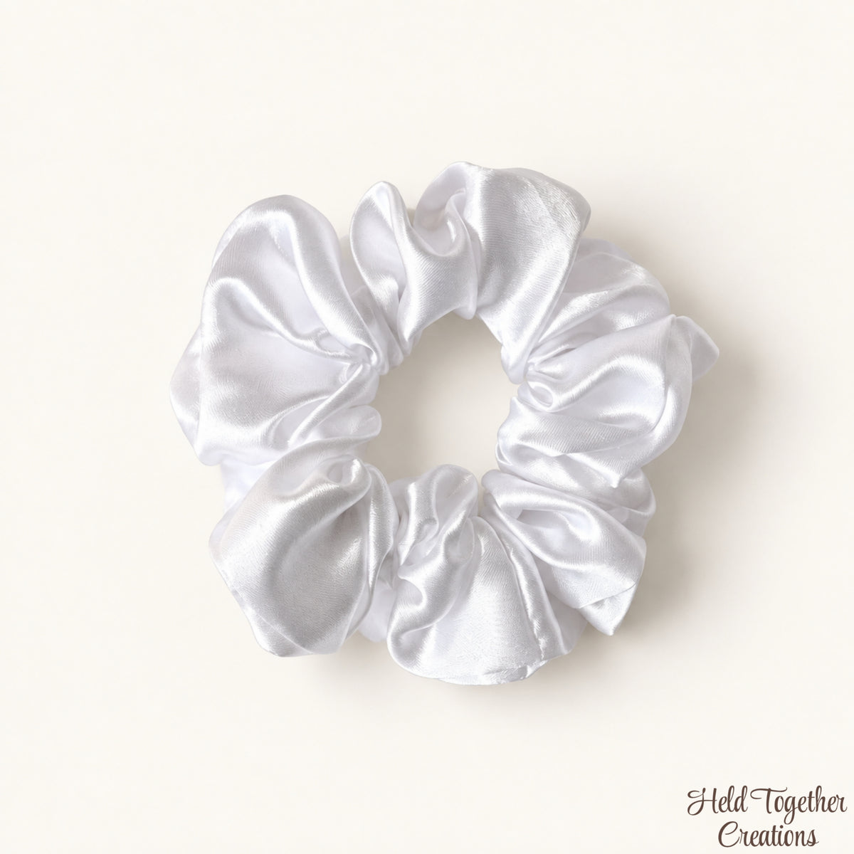White Satin Scrunchie