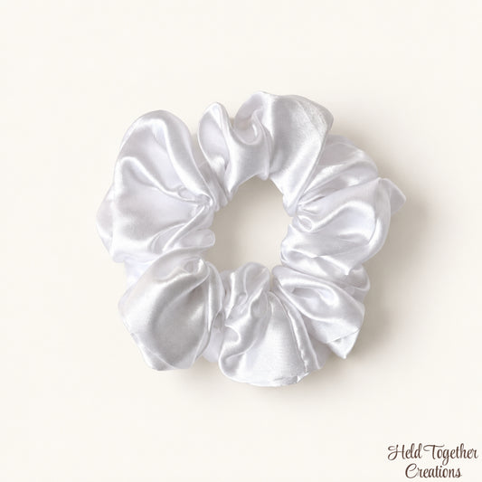 White Satin Scrunchie