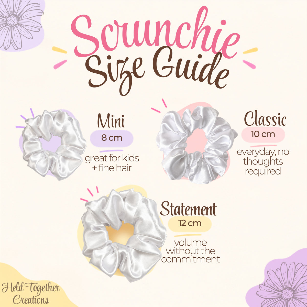 White Satin Scrunchie