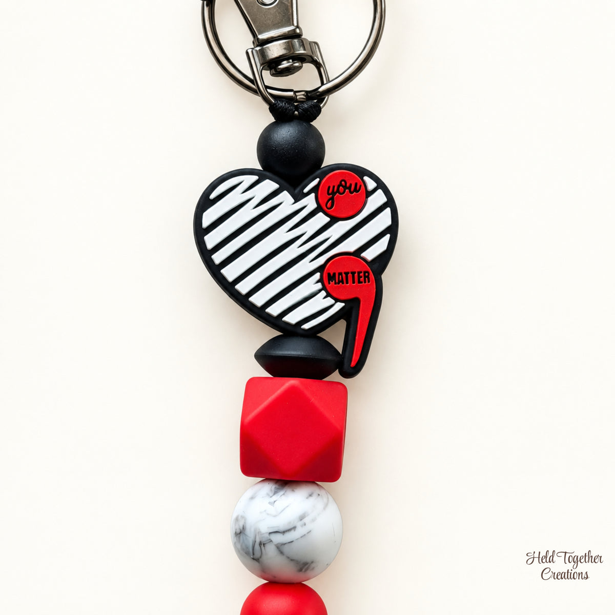 You Matter Silicone Bead Keyring