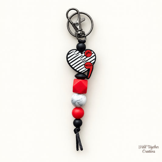 You Matter Silicone Bead Keyring