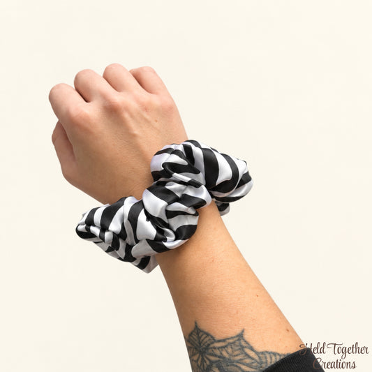 Zebra Satin Scrunchie