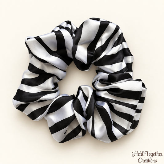 Zebra Satin Scrunchie
